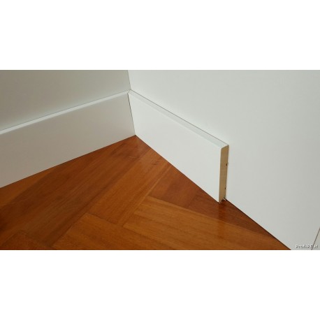 battiscopa bianco in legno massello molto sottile spessore mm 7 slim