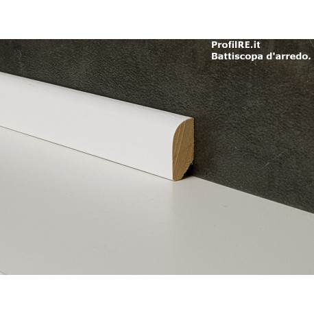 battiscopa bianco basso 2 cm in legno basso massello tondo spessore 1 cm