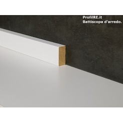 battiscopa bianco basso 2 centimetri massello bordo quadro 