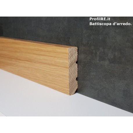 battiscopa rovere massello moderno alto cm 6 spessore mm 15 bordo quadro