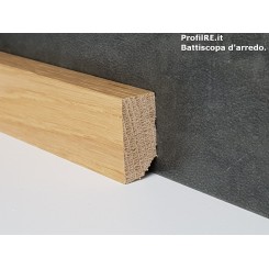 battiscopa Rovere massello basso bordo quadro 3 cm spessore mm 15