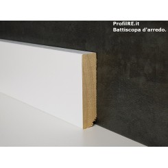 Battiscopa spessore 1,5 cm e altezza 6 cm in altezza tutto legno massello verniciato bianco