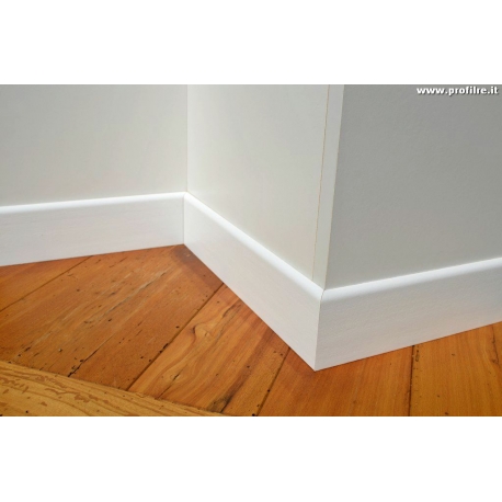 battiscopa zoccolino economico bianco in legno massello mm70x7
