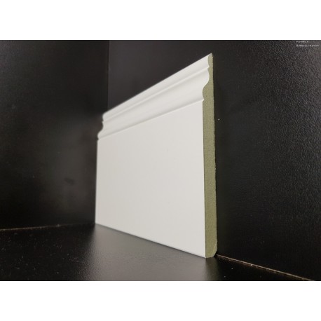 battiscopa in mdf alto antiumidità ducale inglese bianco mm 120 x mm9 idrofugo