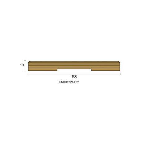 Coprifilo mostrina colore bianco legno multistrato larghezza cm 10 spessore mm 10