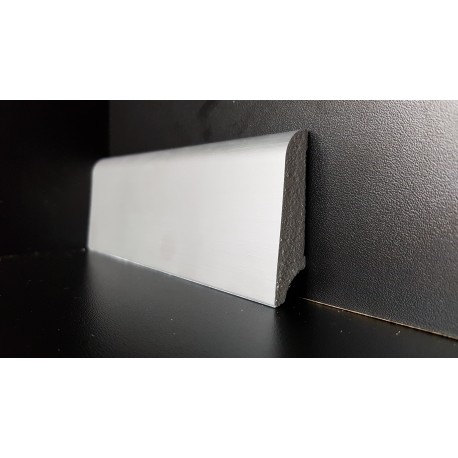 Battiscopa zoccolino impermeabile cm 6 x 1,5 bordo tondo effetto alluminio inox (2)