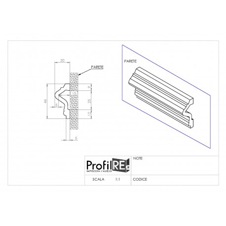 Profilo bianco mezzo muro crea boiserie extra resistente di 5 cm circa