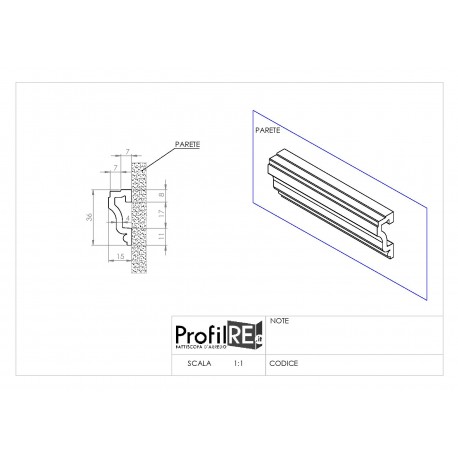 Profilo cornice bianca boiserie dimensioni mm 35 extra resistente bianco