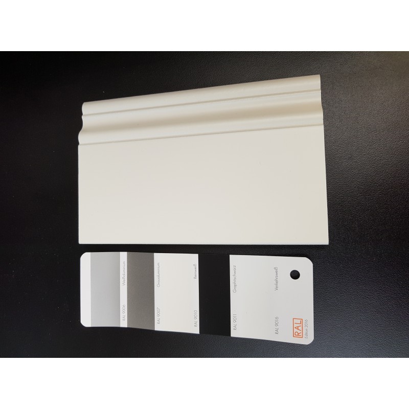 prezzo per metro lineare,inserire nella casella i metri NON il numero di aste battiscopa idrorepellente anti umidit/à HDF idrofugo inglese bianco ral 9016 alto cm 12 spessore 9 mm