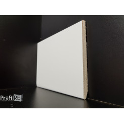 battiscopa bianco ral 9010 e ral 9016 alto in legno moderno bordo quadro 12 centimetri 