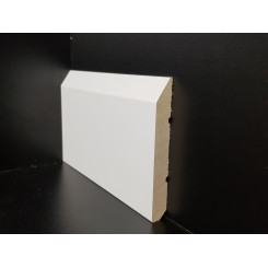 Battiscopa legno Pisa moderno taglio dritto verniciato bianco alto 10 centimetri