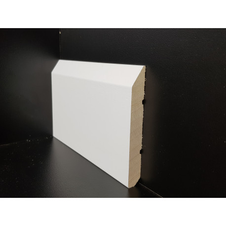 Battiscopa legno Pisa moderno taglio dritto verniciato bianco alto 10 centimetri
