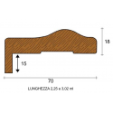 Coprifilo mostrina barocca di 7 cm in legno grezzo multistrato