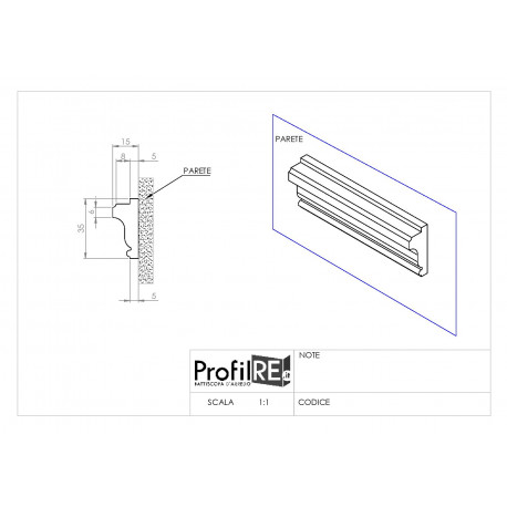 boiserie bianca cornice profilo da parete mm35 x mm15 lambrì