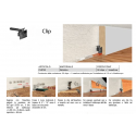 Clips di montaggio per posa senza viti di battiscopa zoccolini