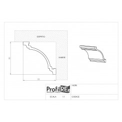 Profilo cornice soffitto duro polimero EXTRA RESISTENTE cm 8 x cm 8