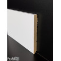 Battiscopa bianco alto 10 cm legno massello bordo quadro spessore mm 10