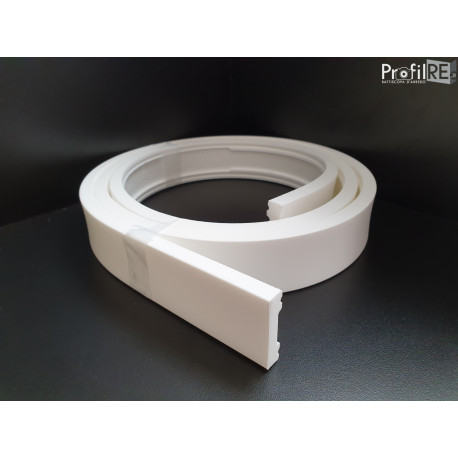 battiscopa curvabile 4 cm per pareti tonde e colonne bordo quadro