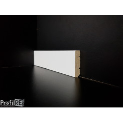 Battiscopa basso bianco moderno 4 cm in legno massello spessore mm 10