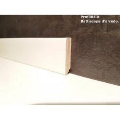 Battiscopa di 4 centimetri bianco ral 9010 impiallacciato basso moderno 13 mm