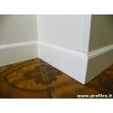 Battiscopa zoccolino bianco Bologna alto cm 10 legno massello spessore mm 13