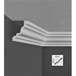 Profilo cornice veletta da soffitto 10 cm in polistirene da tinteggiare PRI764