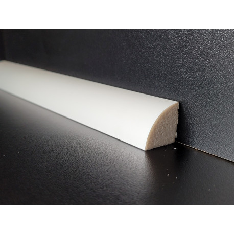 Profilo cornice da pavimento per bagni, impermeabile basso bianco da cm 2 per cm 2 detto anche quarto di cerchio