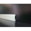 Profilo bianco battiscopa alto 5 cm bordo quadro spessore mm 13 duropolimero