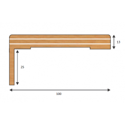 Coprifilo mostrina porta con aletta 10 cm in legno bianco bordo piatto