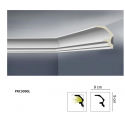 Profilo veletta cornice porta led per soffitto di poliuretano cm 9