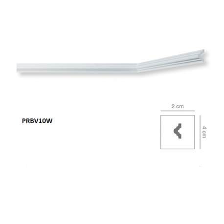 Profilo boiserie bianco mezzo muro 4 cm in duro polimero