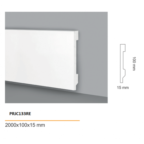 Battiscopa zoccolino in polimero impermeabile colore bianco cm 10 spessore mm 15