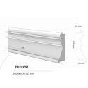 Profilo muro doppio contenimento bianco per boiserie extra resistente pronto all'uso mm 104