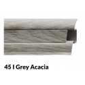 Battiscopa canalina passafilo passacavi mm 55 con Rovere Grigio fumè Acacia