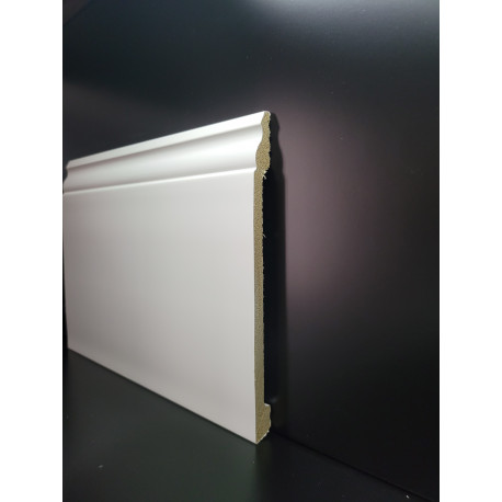 Battiscopa bianco alto 20 cm stile inglese impermeabile resistente pronto all'uso o tinteggiabile