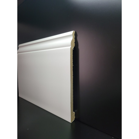 Battiscopa bianco ral 9016 stile inglese impermeabile 10 cm resistente pronto all'uso sagomato