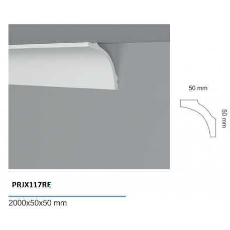 Veletta cornice soffitto liscia sguscia in duro polimero EXTRA RESISTENTE cm 5