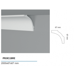 Veletta cornice soffitto liscia sguscia in duro polimero EXTRA RESISTENTE mm 67
