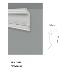 Veletta cornice soffitto sagomata in duro polimero EXTRA RESISTENTE cm 8 x mm 36