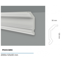 Veletta cornice soffitto sagomata in duro polimero EXTRA RESISTENTE cm 12 x mm 50