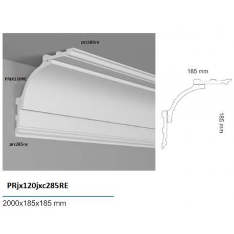 Veletta cornice soffitto COMBINATA in duro polimero EXTRA RESISTENTE cm 18 x 18 circa