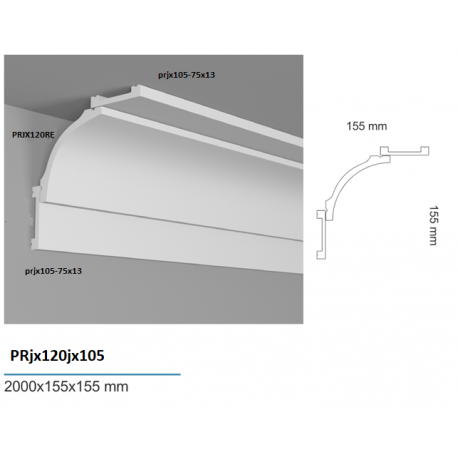 Veletta cornice soffitto COMBINATA in duro polimero EXTRA RESISTENTE cm 15 x 15 circa