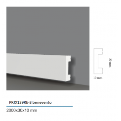 Battiscopa impermeabile di 3 cm con bordo quadro spessore mm 10 duro polimero semi flessibile