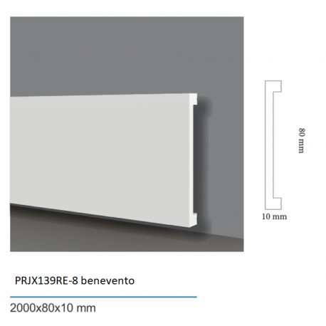 Battiscopa per la casa impermeabile alto 8 cm con bordo quadro spessore mm 10 duro polimero semi flessibile