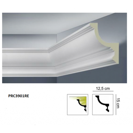 Profilo cornice porta led per soffitto di poliuretano cm 15 copri tubo alla vista