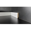 Battiscopa basso bianco moderno 4 cm in legno massello spessore mm 10 poro semi chiuso
