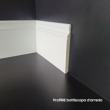 Battiscopa hdf ducale bianco mm 120 spessore mm 9 bianco ral 9016 bianco