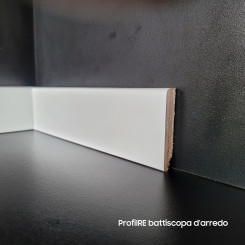 battiscopa zoccolino di 5 cm bianco ral 9016 basso moderno in legno
