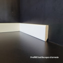 Battiscopa di 4 cm bianco ral 9010 impiallacciato vero legno moderno spessore mm 10