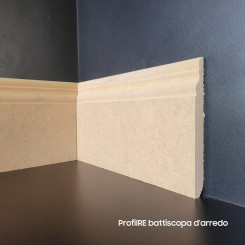 Battiscopa grezzo alto 18 centimetri sagomato ducale inglese in mdf